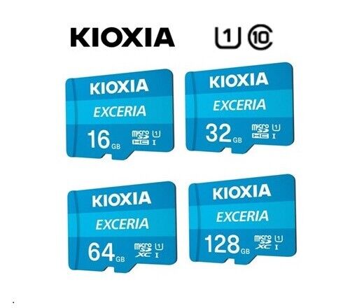 KIOXIA EXCERIA 128GB 64GB 32GB 16GB Micro SD Memory Card 100MB/s Full HD C10 AU - Picture 1 of 14
