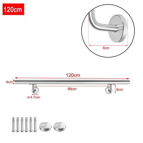Edelstahl Geländer Wand Handlauf Treppe Haltegriff Balkongeländer Innen & Außen - Bild 15 von 19