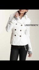 Thumb Hole Sweater Sleeve Collar White Charcoal Grey Windbreaker Jacket $235
