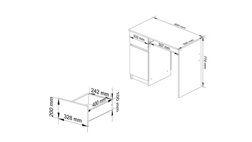 Schreibtisch Klein mit Schubladen | Office Desk | Computertisch | Links-Rechts ! - Bild 57 von 85