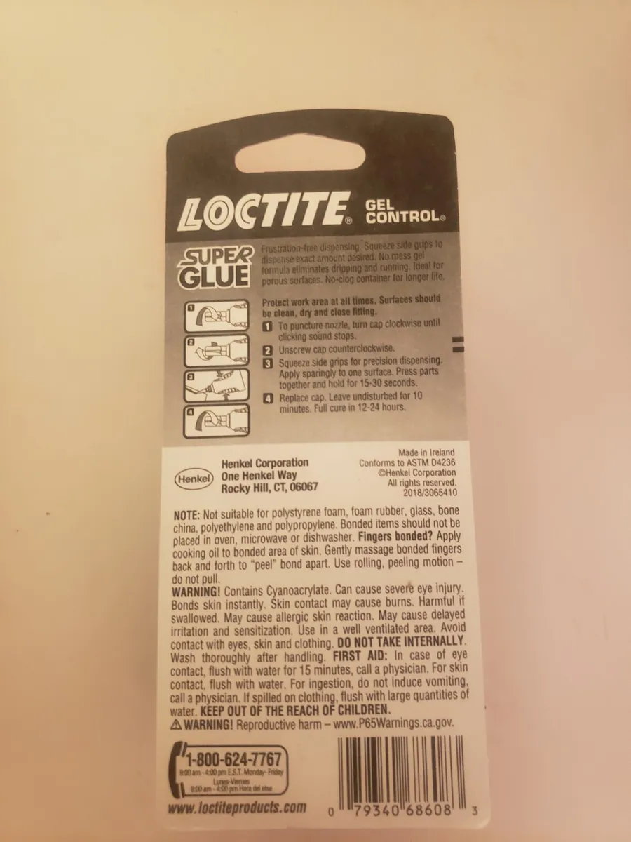 Loctite Super Glue, Gel Control