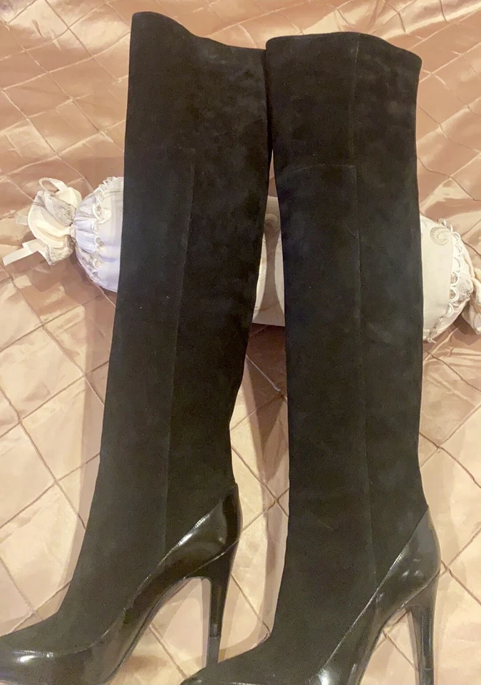 PIERRE HARDY FABULOUS OVER THE KNEE HIGH HEELS BOOTS, COMBINATION OF SUEDE AND L - Image 3 of 4