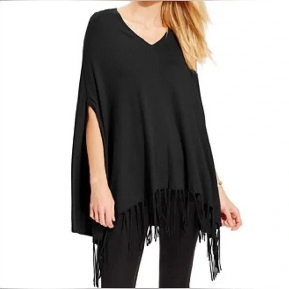 Black poncho cheap sweater