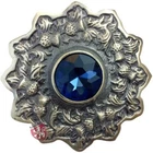 Scottish Kilt Fly Plaid Brooch 4" Blue Stone Antique Finish Celtic Shawl Pin