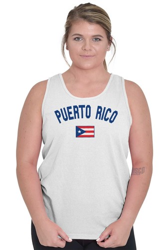 Puerto Rico Country Flag Nation Pride Soccer Adult Tank Top Sleeveless T-Shirt - Picture 5 of 9