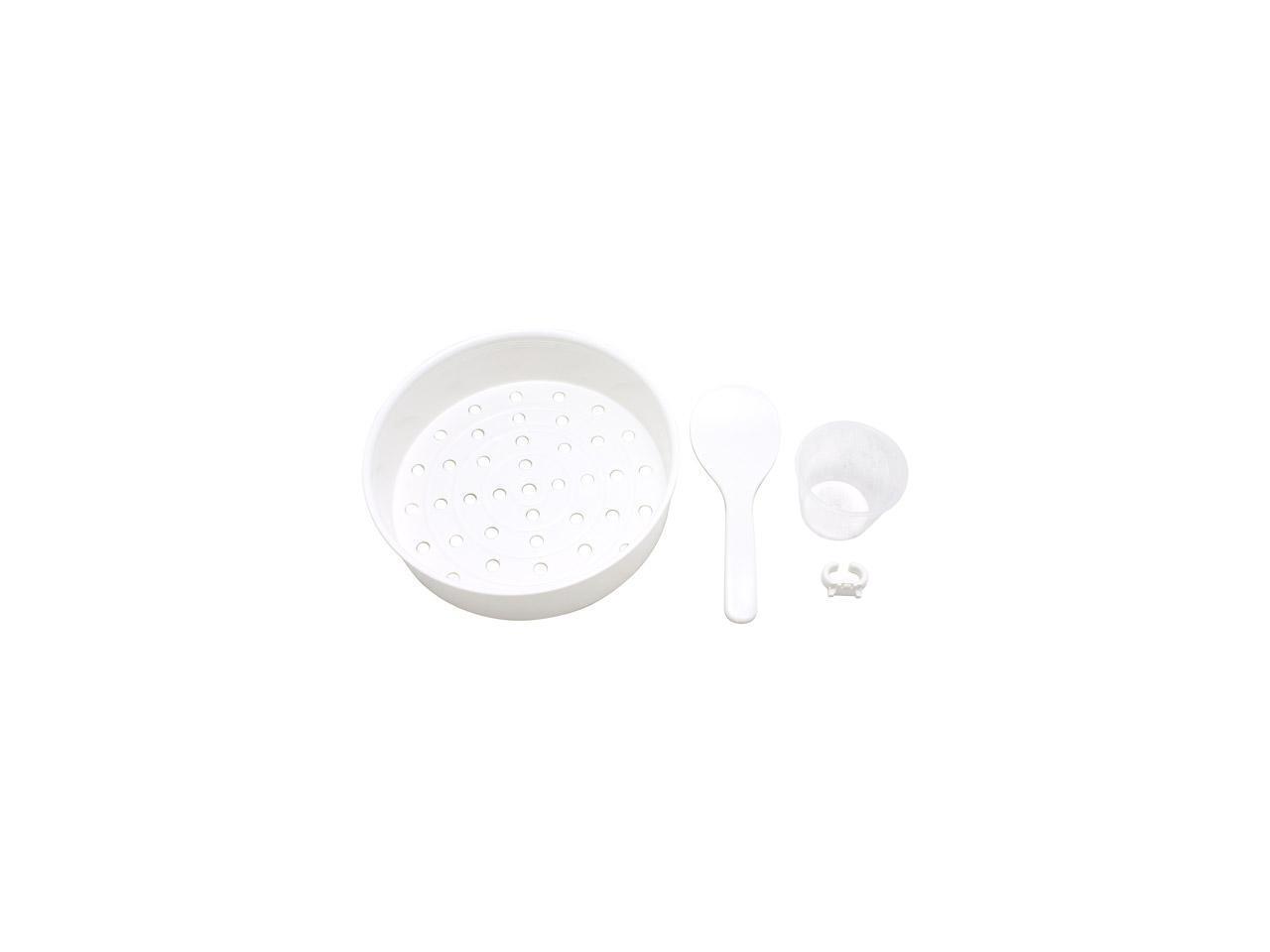 Tiger JAZA18U Electric Rice Cooker and Warmer with Steam Basket, White