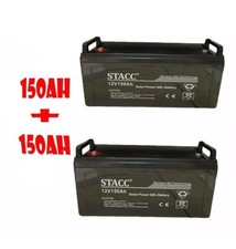 KIT 2 GEL BATTERIA 150 AH 300 AH PER KIT FOTOVOLTAICO PANNELLO SOLARE CAMPER ...