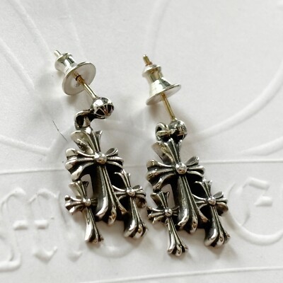 100% Authentic Chrome Hearts Triple Cross Earrings (2 Earrings) | eBay