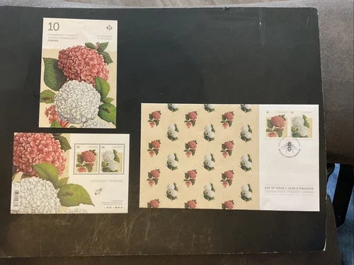 2016 canada # 2896-2900 , HYDRANGEAS .