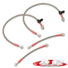 Silver 4PC F+R Racing Stainless Steel Brake Line Kit For 2000-2005 Toyota Celica