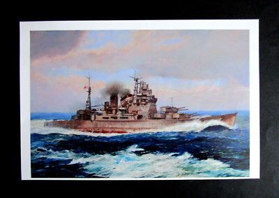 PAUL WRIGHT 9,40'' x 6,30'' VINTAGE MARINE KRIEGSSCHIFF DRUCK '' I.J.N.  TAKAO ''