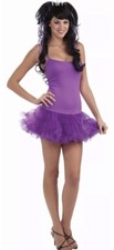 Purple Slip Dress W/ Crinoline Womens Halloween Costume One Size NEW TuTu