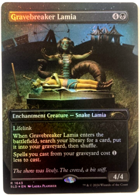 MTG Gravebreaker Lamia *BORDERLESS RAINBOW FOIL* Secret Lair Drop