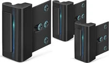 Home Security Door Lock, Childproof Door Reinforcement Lock  Black, 3 Pack