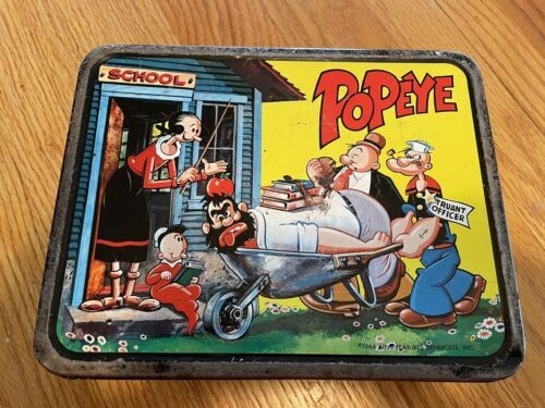 ポバイ POPEYE ブリキ ランチボックス 1964年製 ポバイ POPEYE ブリキ ランチボックス 1964年製 ポバイ POPEYE