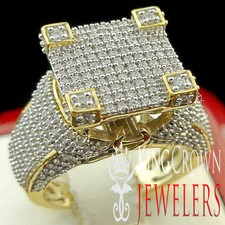 YELLOW STERLING SILVER LADIES WOMENS BRIDAL ENGAGEMENT WEDDING RING LAB DIAMOND