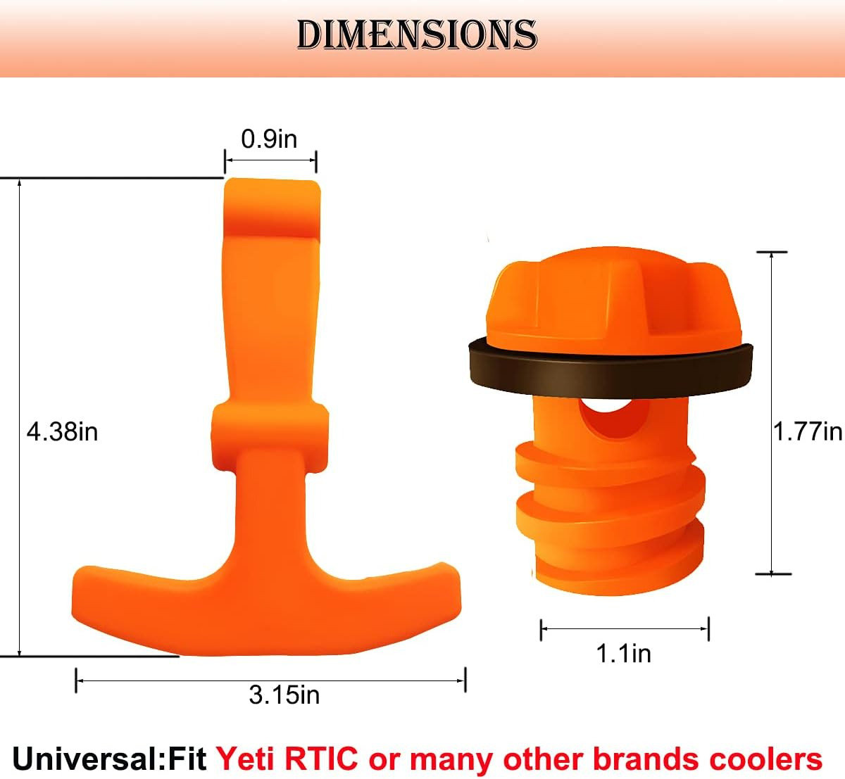 Cooler Drain Plugs Lid T Latch Straps Handles Replacement for RTIC YETI  Coolers