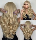 Light blonde Synthetic Hair Cosplay Wig With Bangs Long Wavy Halloween — photo 1