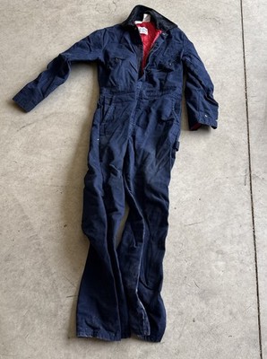 Walls Zero Zone Coveralls Med Tall  Insulated Outerwear Blue Canvas Chest 38-40