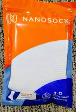 NEW Nanosocks White Compression Socks Size 3 1 Pair Nano-weave