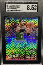 2021 Enes Freedom 1/1 Donruss Optic Signature Series Checkerboard Prizm SGC 8.5
