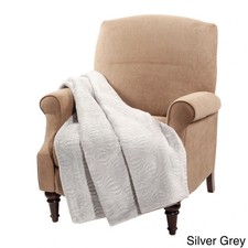 Quilted Flannel Throw Silver Grey 50" x 60'