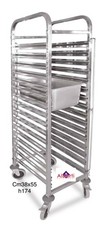 Carrello Cucina gastro Gn 1/1 , 16 Contenitori Gn ACCIAIO INOX PORTATA  150 Kg