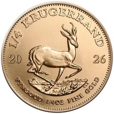 Gold Coin South Africa Krugerrand 2026 - Bullion Coin - 1/4 oz BU 4632.28 per troy oz