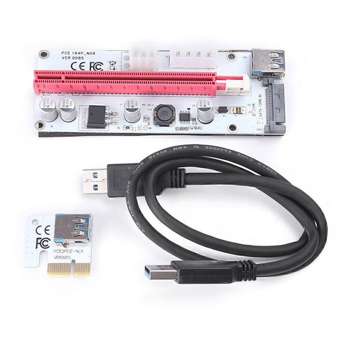 USB3.0 1x to 16x Extender Riser Card Adapter SATA Power Cable PCI-E Express po - 第 8/12 張圖片