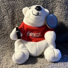 Collectible Coca-Cola Bean Bag Plush Polar Bear 1997 6 Inches Bottle Red Sweater
