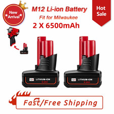 2PCS 6.5Ah Lithium Battery For M12 For Milwaukee Battery 12VOLT Capacity Battery