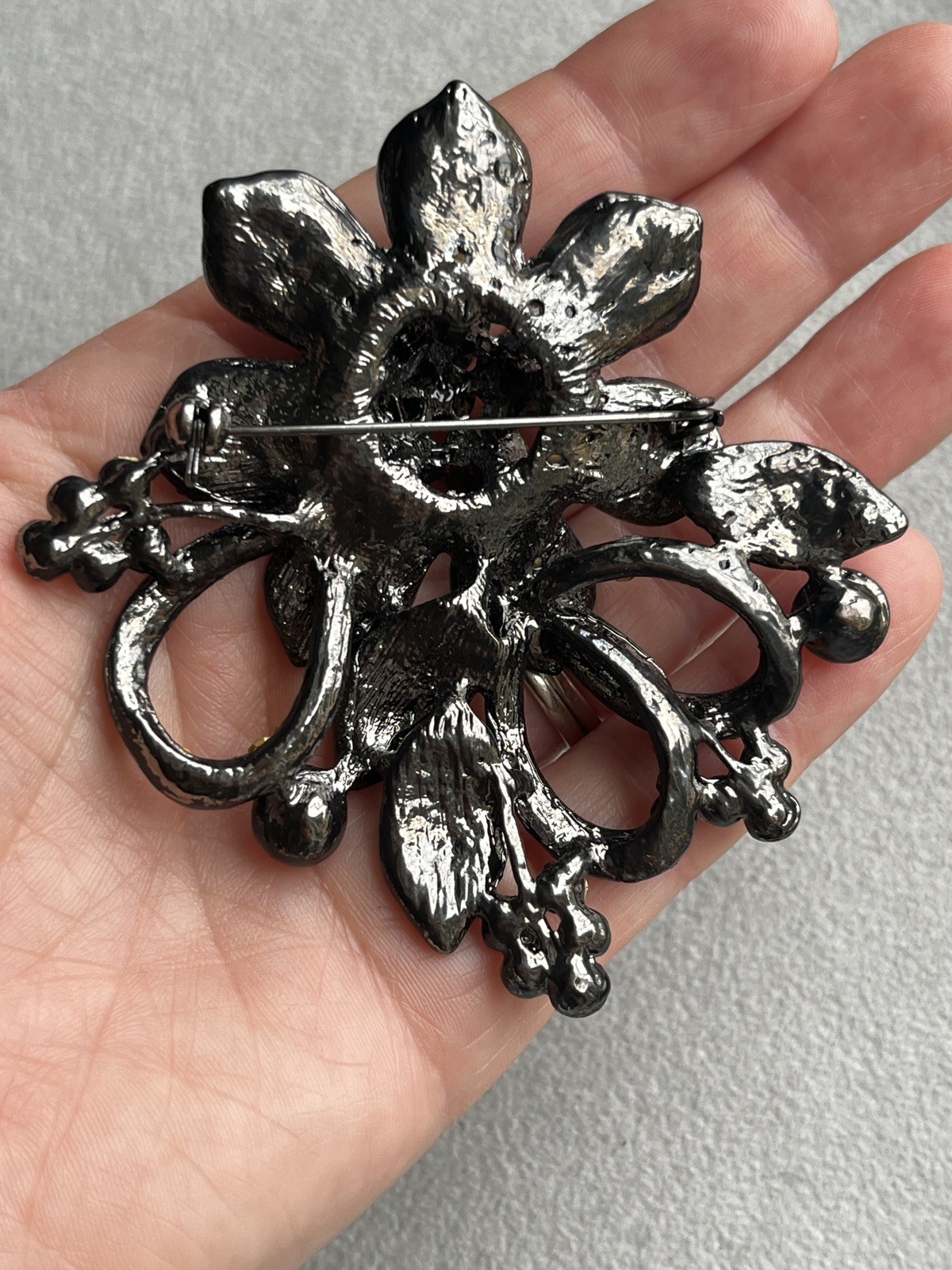 Rhinestone Flower Statement Brooches Dimensional … - image 9