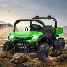 2 Seater Ride on Car 24V Kids Electric Dump Truck 4WD 6Wheeler w/Parental Remote