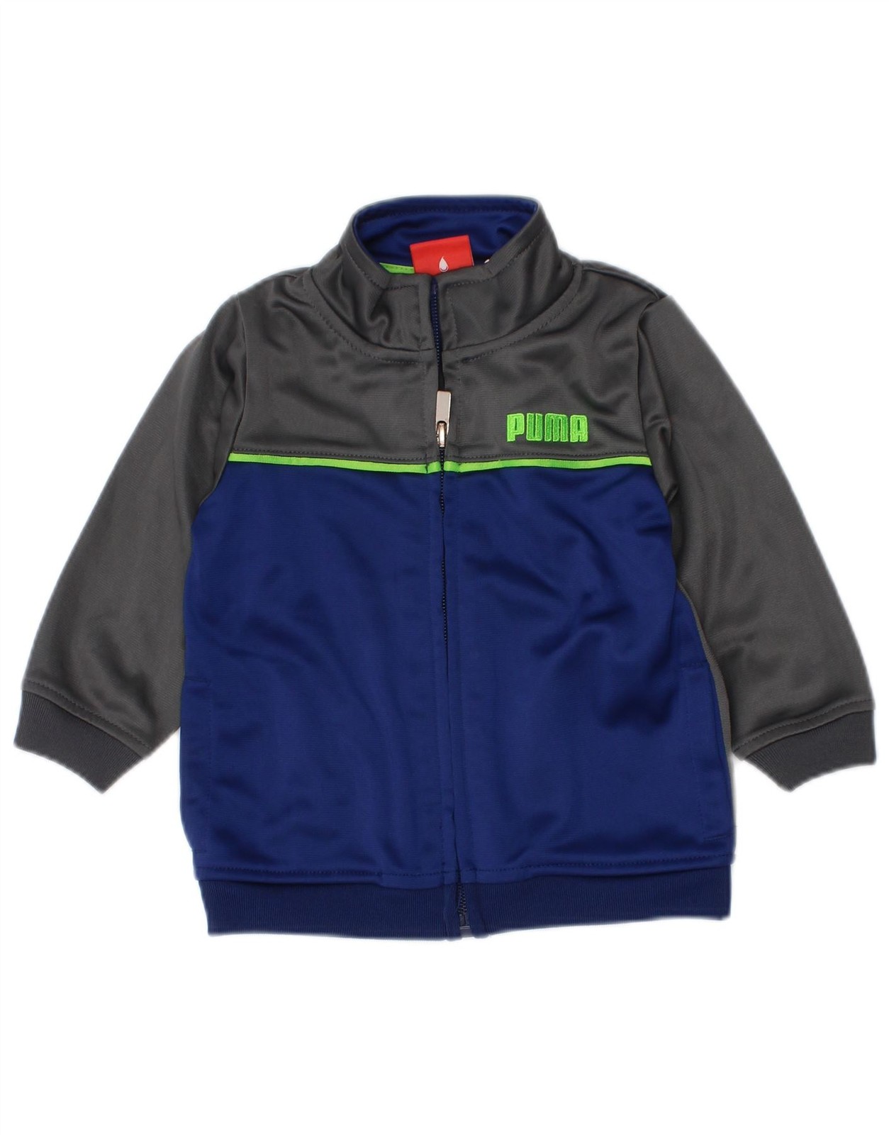 Puma Baby Boys Graphic Tracksuit Top Jacket 6-9 Months Grey Colourblock IS32
