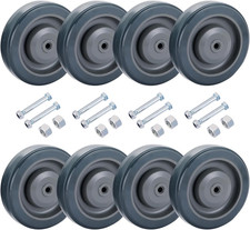 8-Pack 5" Silent Shopping Cart Replacement Wheels with Axles and Bearings