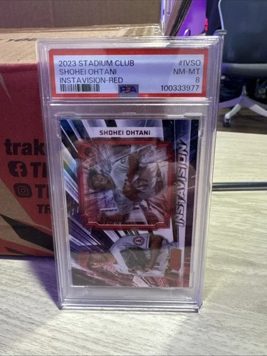 2023 Topps Stadium Club Instavision Shohei Ohtani #IV-SO Red /50 PSA 8