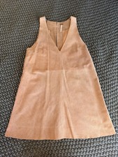 Free People Retro Love Blush Pink Suede A-Line Mini Dress Women Size XS