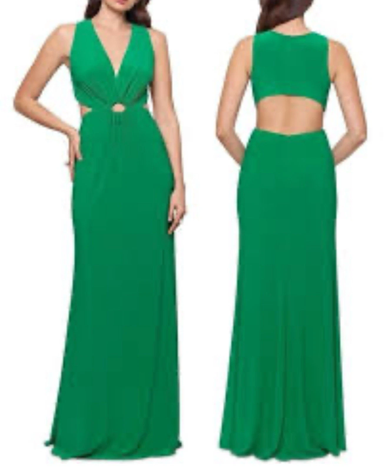 Betsy & Adam Cutout Maxi Dress Size 6 $209 Retail NWT Elegant Gorgeous Long Gown