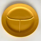 RARE Yellow Vintage Fiesta 12" Double Foot Compartment/Divided/Grill Plate