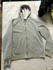 Gray Fleece Cotton Full Zip Hooded Hoodie Womens Size S