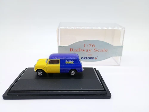 VANS Oxford British Coal Austin Mini Van Blue & Yellow OO (1:76) New & Boxed