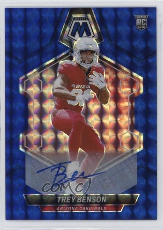 2024 Panini Mosaic Blue Mosaic Prizm Auto /99 Trey Benson #360 Rookie RC