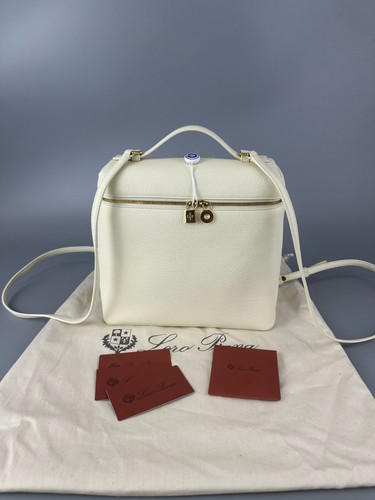 Loro Piana Extra Pocket Cream Grained Calfskin Crossbody Bag handbags Small
