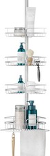 Tension Pole Shower Caddy Corner Organizer Adjustable Standing Shower Caddy NEW