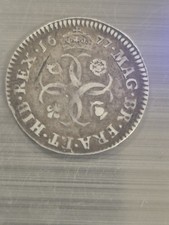 1677 Sterling Silver Fourpence Coin In Fine Condition.