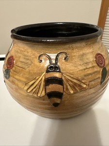 Handmade Bumblebee Yarn Bowl 7x5x5