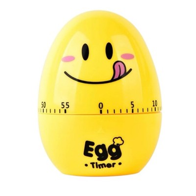 Cute Smiling Yellow Cartoon Egg 60 Minute Mechanical Kitchen Cooking Timer