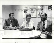 1985 Press Photo Reverend Edward Dixon Junkin with wife Julian and Rev. Bonilla