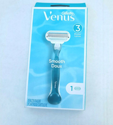 Gillette Venus Smooth Women's 3 Blade Razor 1 Handle + 1 Cartridge NEW IN BOX