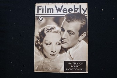 1936 AUG 1 FILM WEEKLY MAGAZINE - MARLENE DIETRICH & GARY COOPER COVER - E 25178